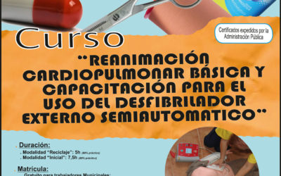 Dentro del Plan de Formación Continua Comarcal 2021 se abre el plazo de inscripción del curso «Reanimación Cardiopulmonar Básica y Capacitación para el uso del DESA»